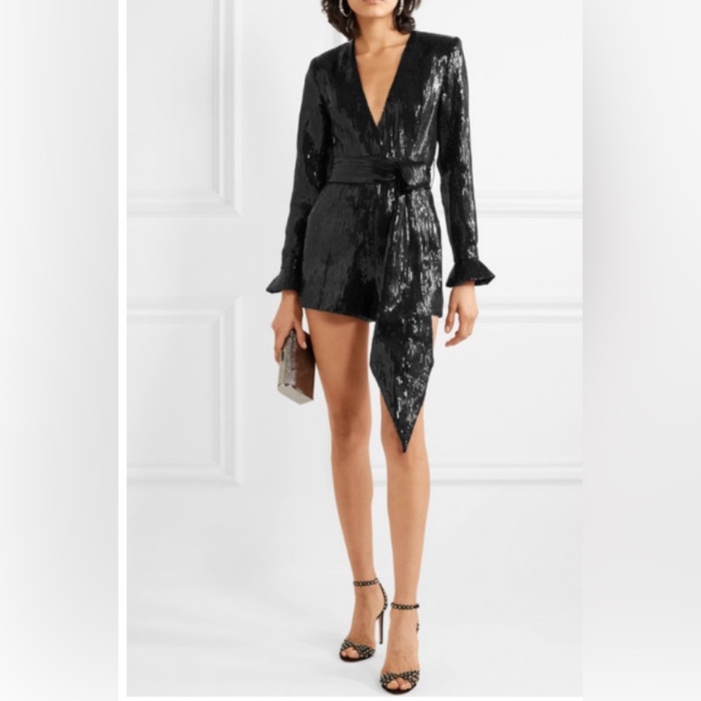 Retrofete‎ Katherine Sequin Romper Black XS - NO BELT